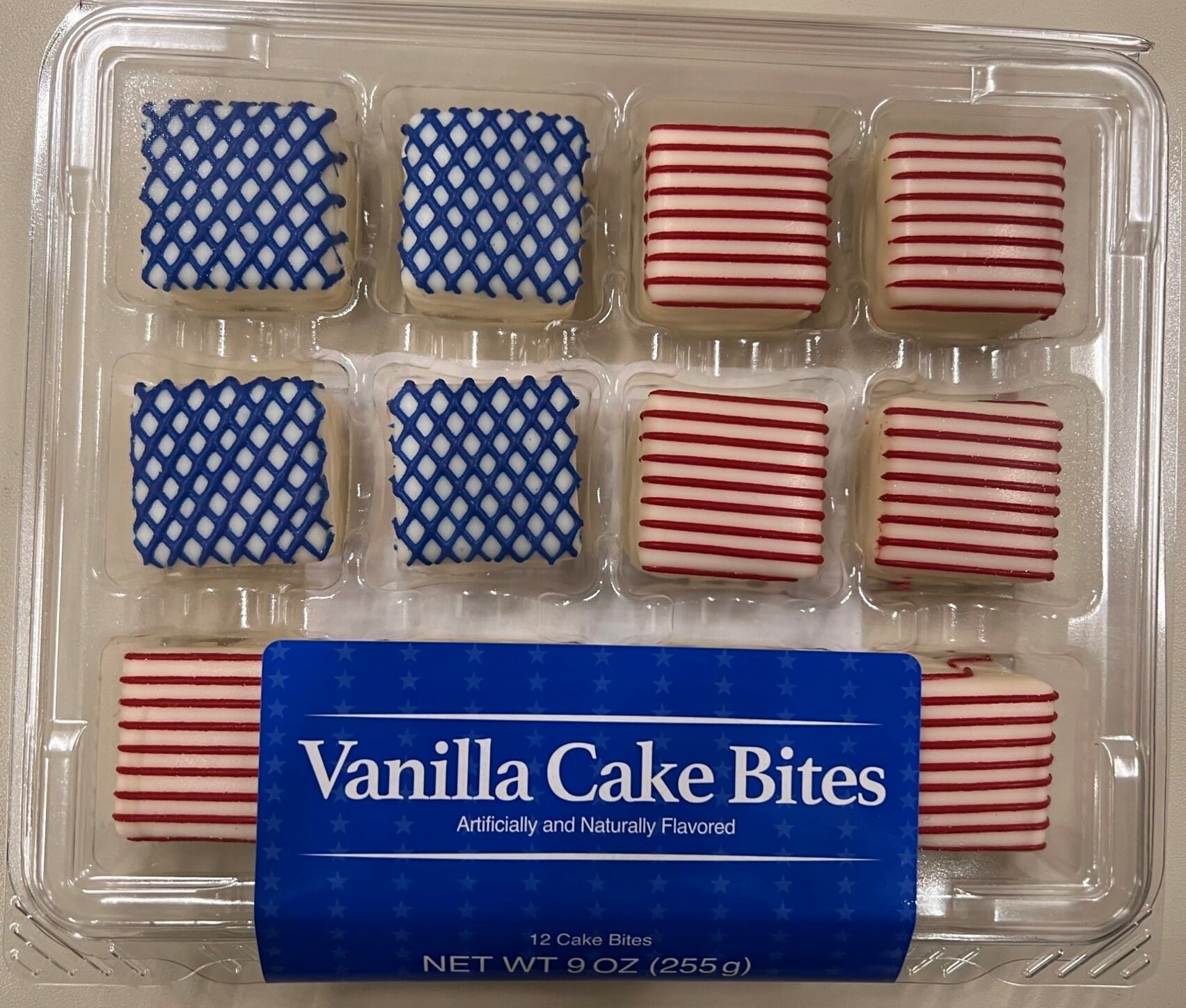 Patriotic Vanilla Cake Bites